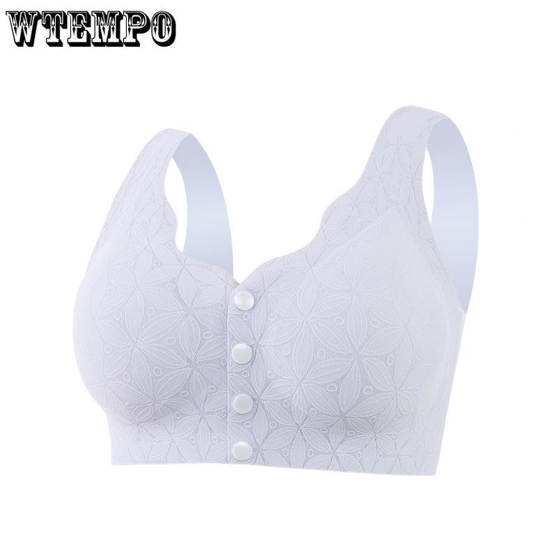 Не оставляющее следов нижнее белье с пуговицами спереди для женщин, высокая эластичность, для людей среднего и пожилого возраста, большие размеры, съемный жилет без стального кольца