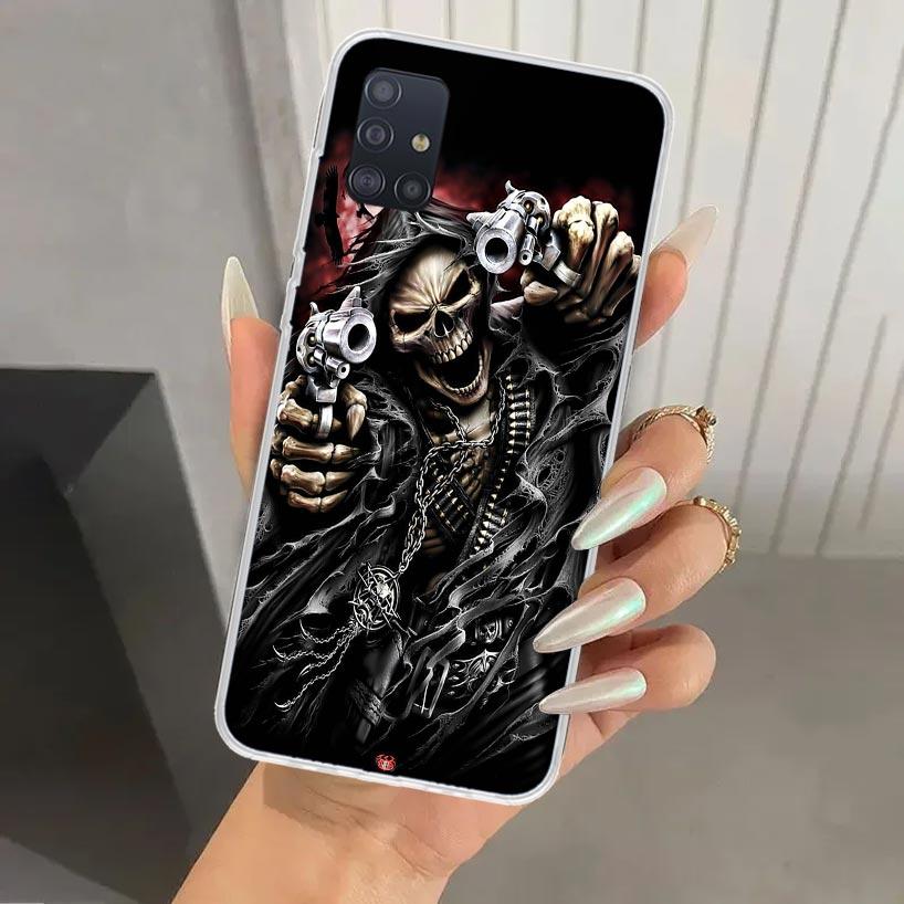 Grim Reaper Skull Skeleton Phone Case for Samsung Galaxy A52 A32 A22 A12 A02S A50S A30S A10S Note 20 Ultra 10 Plus S10 A31 A20 A