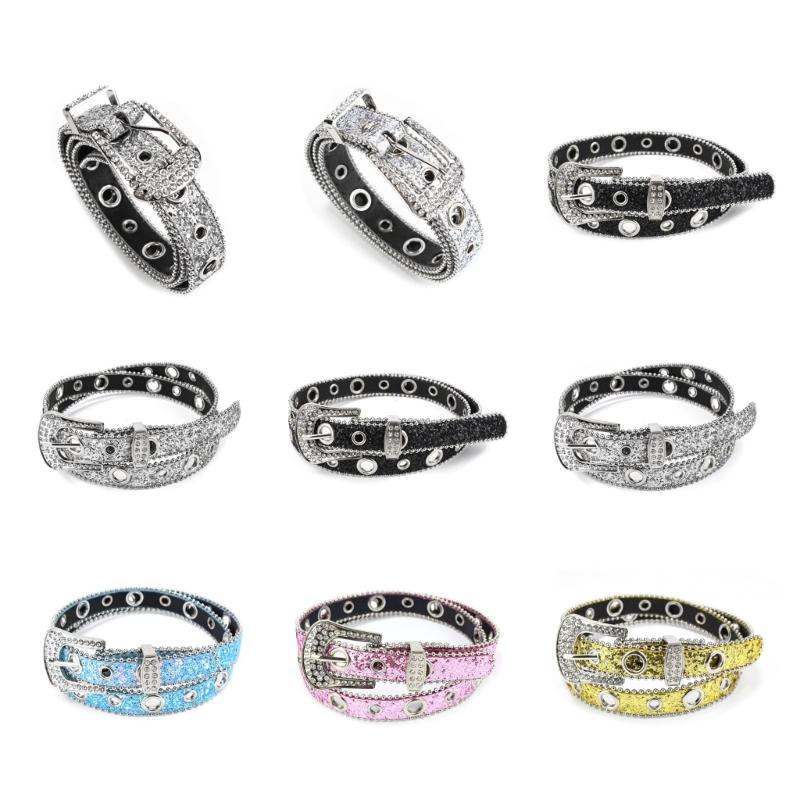 Подростковый пояс с пайетками для джинсов, регулируемый ремень на талию с пряжкой-булавкой, пряжка со стразами, широкий пояс на талию, женский пояс для юбки