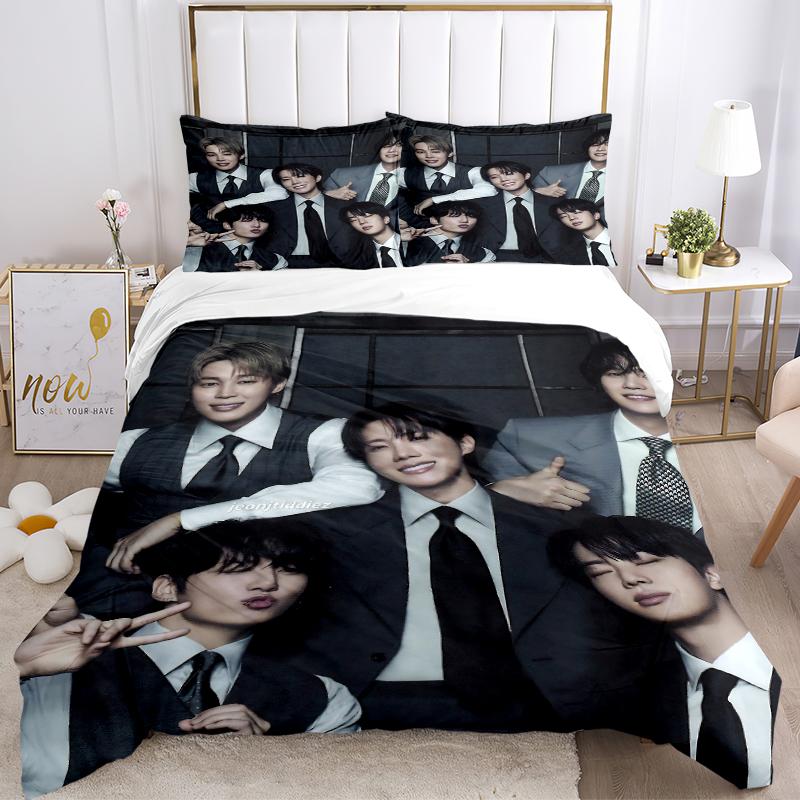 3Pcs Boy Band Poses Together Bedding Sets For All Sizes New 3D Printed Bed Cover Comforter Duvet Cover Pillowcase Bedroom Decoration