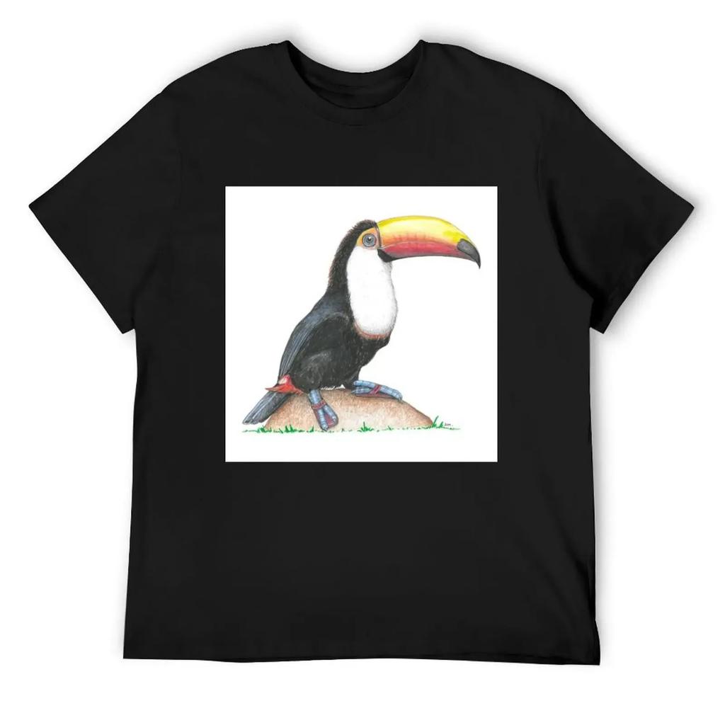 Toucan In Flip Flops T-Shirt Boys Animal Print Shirts Graphic Tees Cheap Stuff Cotton Man T-shirts T Shirts for Men