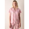 Cotton Marina Pink Buttoned Shirt Trousers Pajama Set