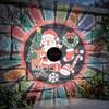 Patio Wall Mounted Fixtures Solar Christmas Projector Light, Outdoor Waterproof Decorative Lights Holiday Metal Fence for Garden Porch Backyard Decor