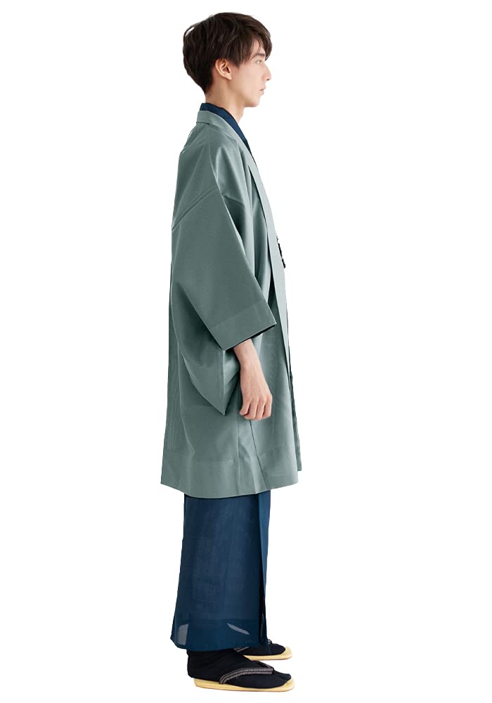 Летняя цельная часть из цельной части Минато [KYOETSU] Хаори, Стирающаяся, Однотонная, Одежда, Ткань, Предмет, Мужская (Л, Незуми)