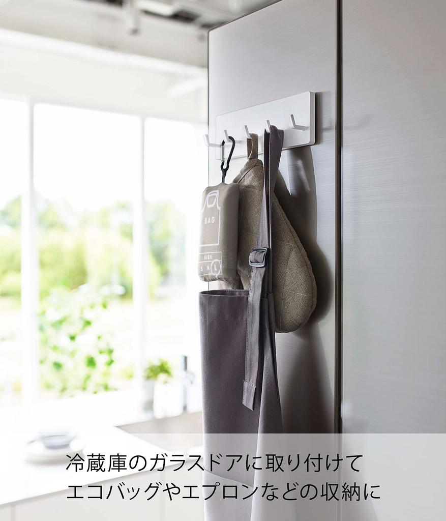 Yamazaki Jitsugyo 6258 Крючок для пленки 5 рядов, белый, примерно. Ш18 x Г3,5 x В6 см Тарелка для хранения мелких предметов Временное хранение