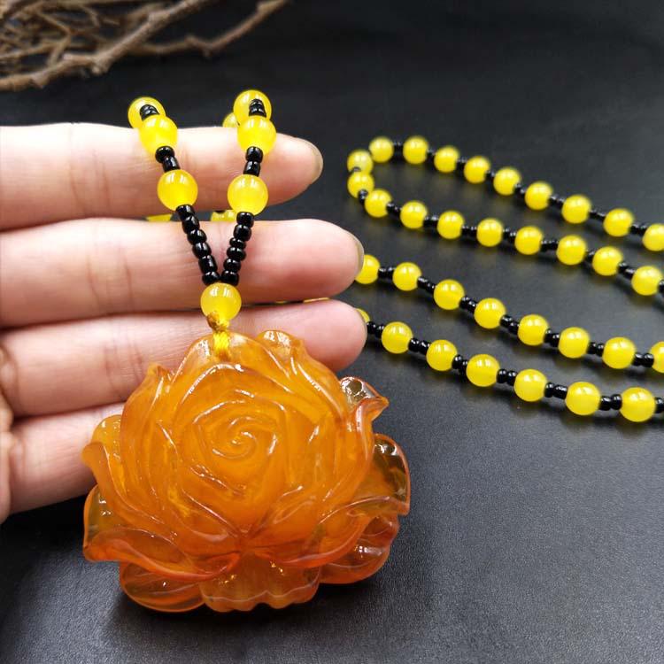 Этнический стиль бисерная подвеска из янтаря цепочка для свитера