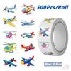 500Pcs/Roll Cartoon Airplanes Kids Rewards Stickers - DIY Scrapbooks Album Decor Sealing Label Decals