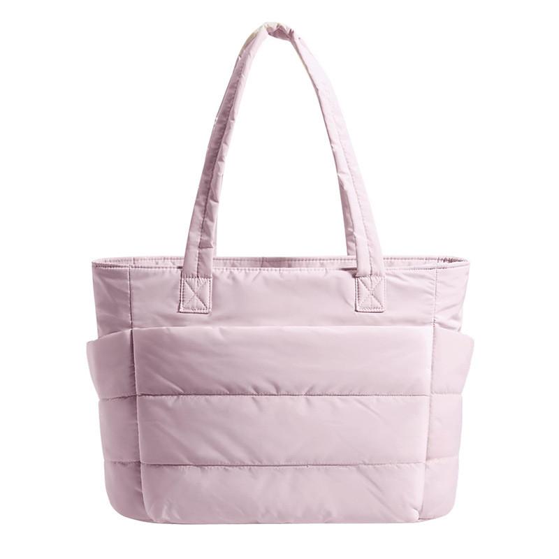 Ladies Large Capacity Tote Bag With Zipper Closure And Inner Pockets For Commuting
