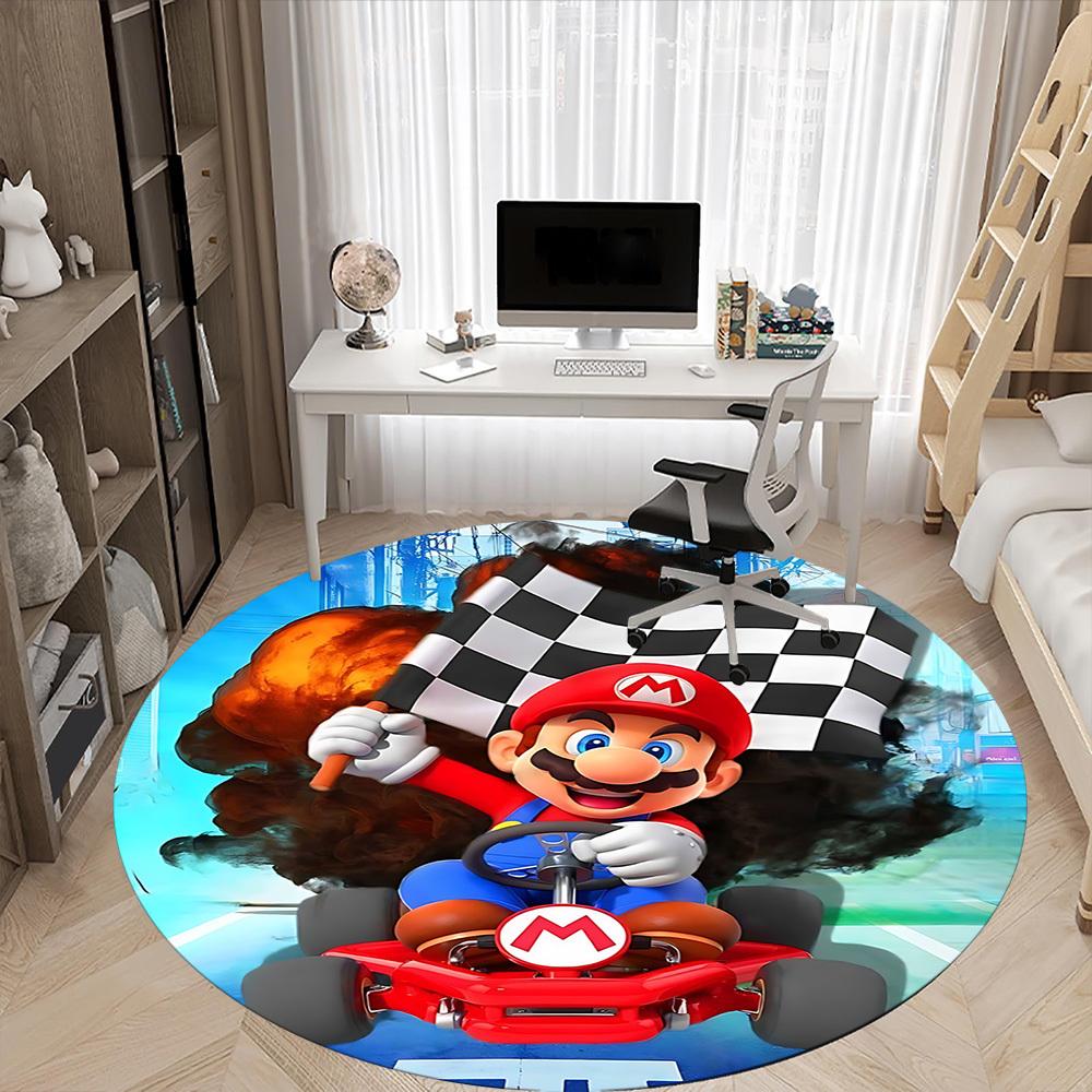 1 шт. Круглый ковер для гонок Mario Kart, Декор для спальни, гостиной, дома, Декор комнаты, Offic a1016193