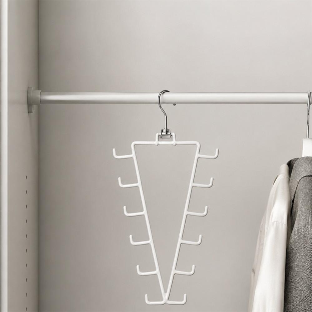 2Pcs 12 Hooks Metal V Shaped Hanger Rotatable Laundry Hanger Hat Storage Rack Scarf Hanging