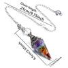 Natural 7 Chakra Healing Crystals Pendulum For Dowsing Divination Quartz Stone Pendulums Antique Reiki Pendant Jewelry
