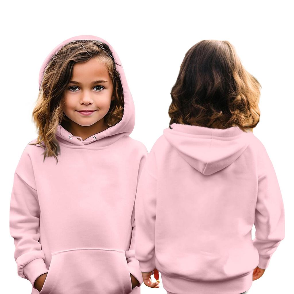 Children's Hoodies Loose Soild Hooded Sports Shirt Fashionable Sports Shirt