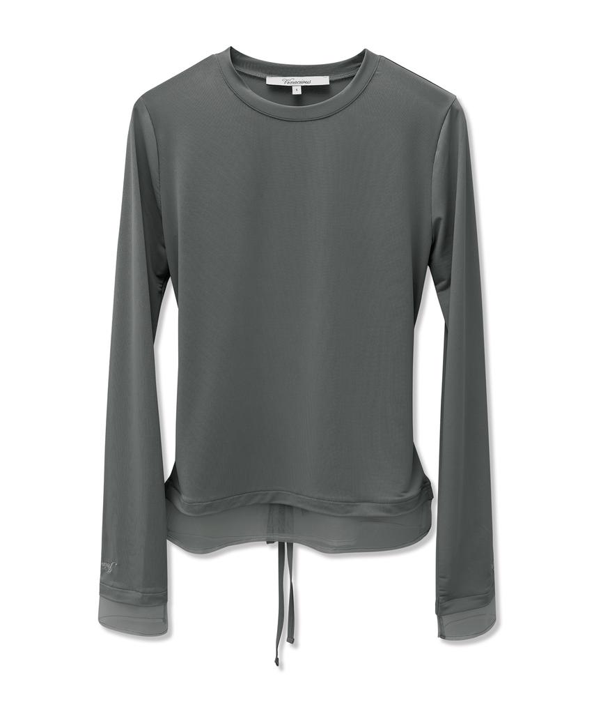 VIVACIOUS See-Through Layered Spandex Tee_3 Colors
