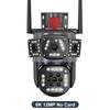 12-мегапиксельная 6K-камера с несколькими объективами и функцией WiFi, отслеживание движения на открытом воздухе, три экрана, обзор 360°, IP-камера, защита, PTZ-видеонаблюдение