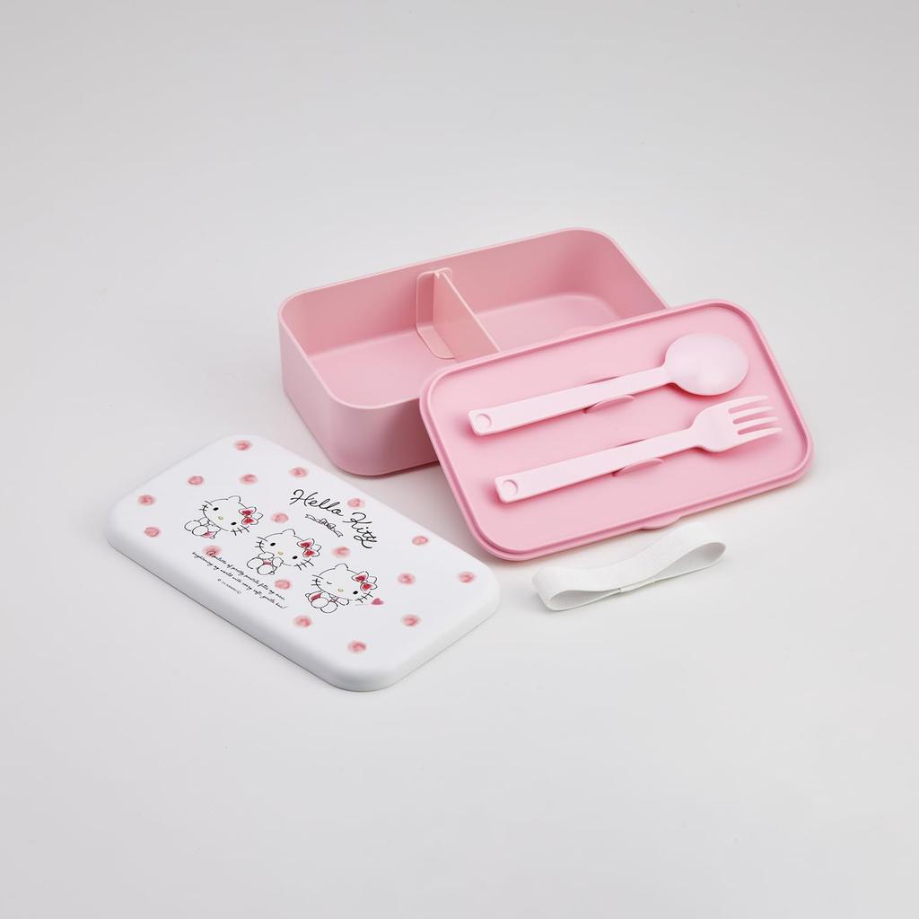 Skater 1000 мл Ланч-бокс с приборами и Ланч Сделано в Sanrio Hello Kitty Акварельная косметика PLB10SF-A Ремень, Япония,