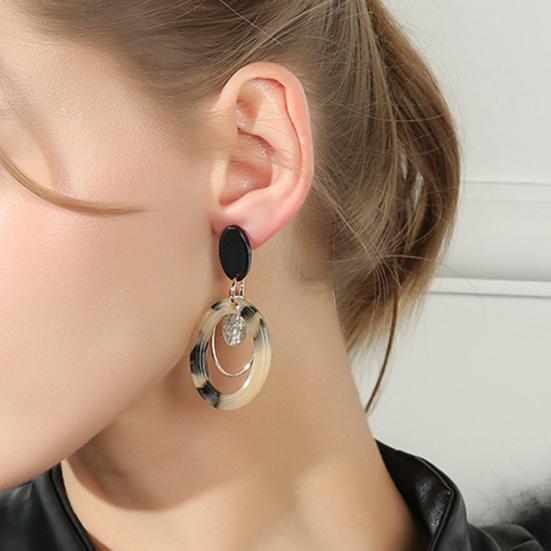 1 пара серег-гвоздиков, преувеличенные многослойные полые большие ретро леопардовые женские серьги-подвески, модные украшения