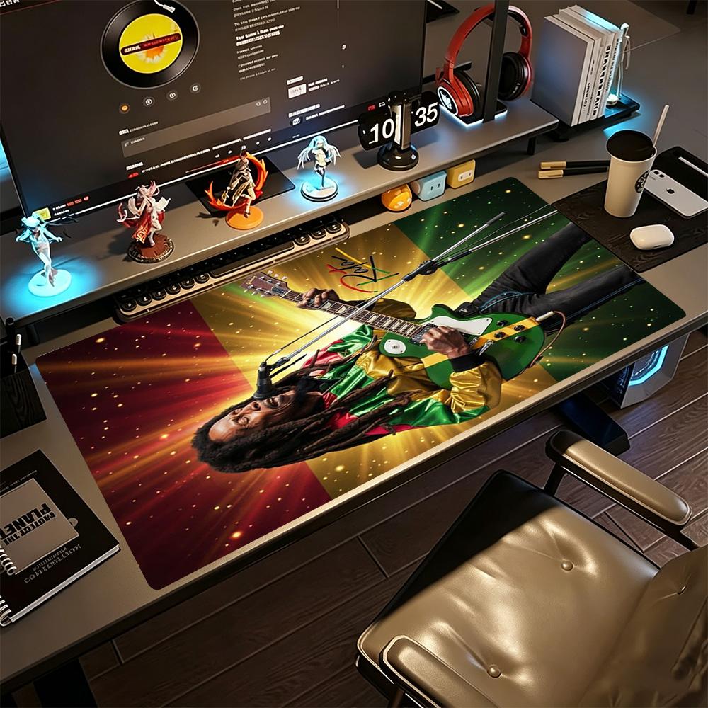 Bob Marley Gaming Mouse Pad Gamer Mousepad Computer Desk Mat Non-Slip Rubber Base Perfect for Office Laptop Gaming Setup