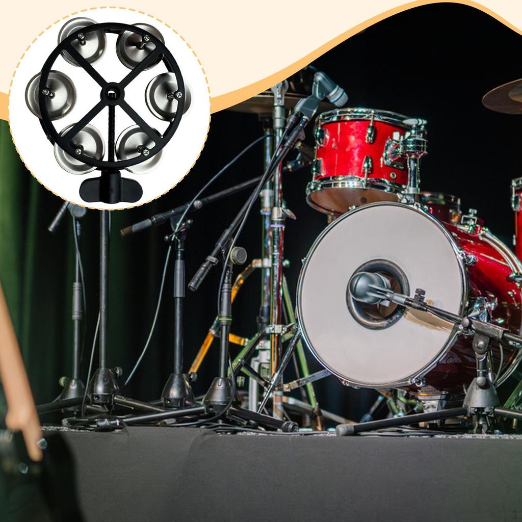 Hi Hat Tambourine Drum Cymbals Diameter 11.5cm Bell with Metal for Concert Ensemble Kids Adults