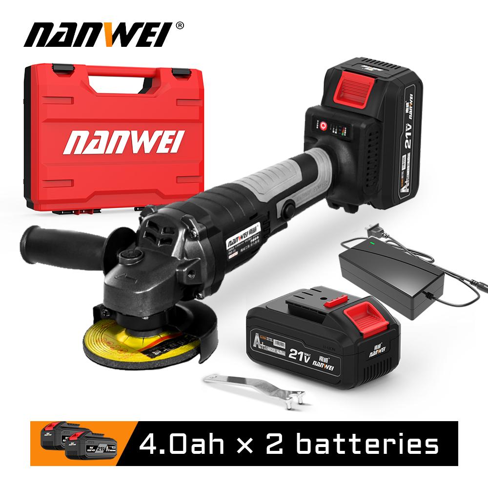 NANWEI 20V 125mm Angle Grinder Brushless Cordless DIY Power Tools Electric Polishing Grinding Machine