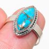 Натуральный голубой медный бирюзовый драгоценный камень Ювелирное кольцо из стерлингового серебра 925 пробы Р.7 B7R11