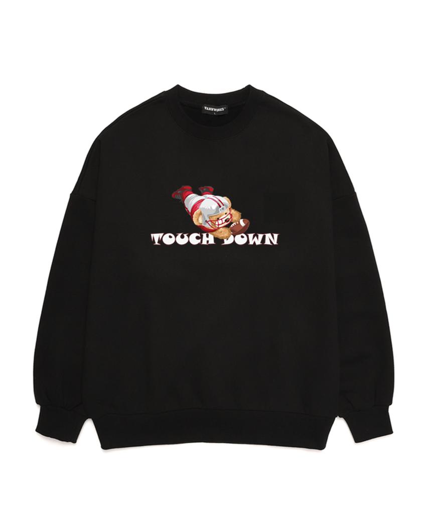 VANNWORKS Touch Down Bear Oversized Sweatshirt (Vndts112) Black