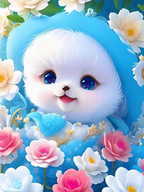 Diamond Cute Embroidery Cross Kittens Stitch Diamond Painting Cat Animal Flower Full Square Round Mosaic Home Decor Gift