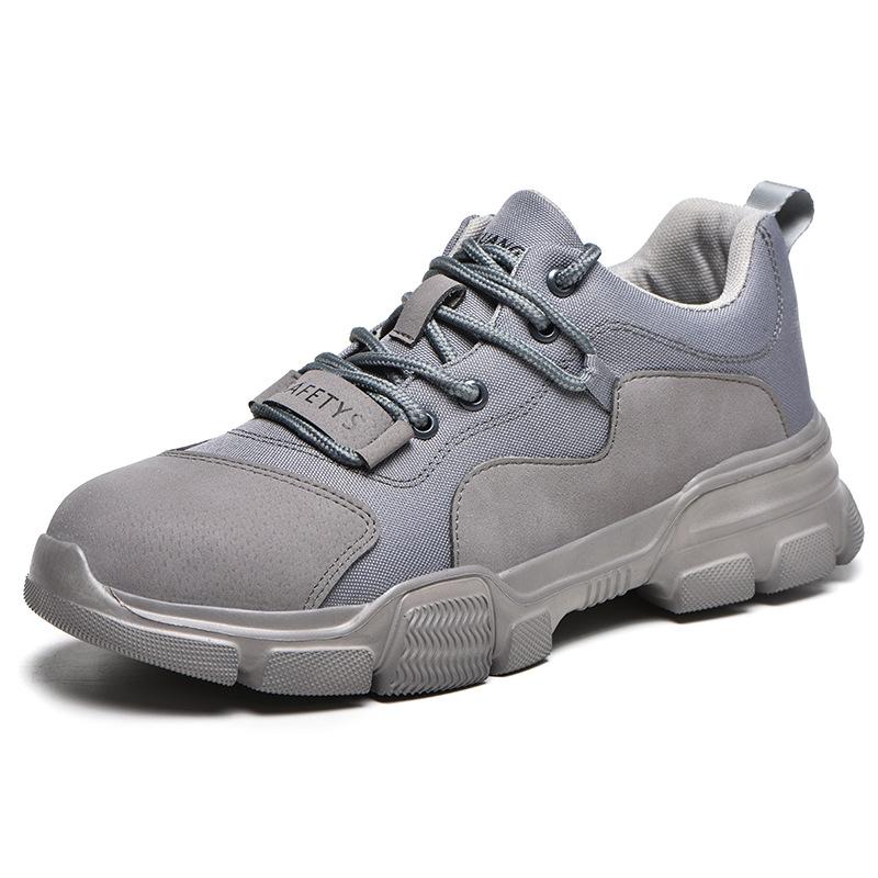 Мужская рабочая защитная обувь со стальным носком, противоударные рабочие ботинки, мужские защитные ботинки с защитой от проколов, легкие замшевые кроссовки из кожи