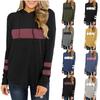 Women's Loose Comfortable Fashionable And Casual Long Sleeved Patchwork Hooded Top