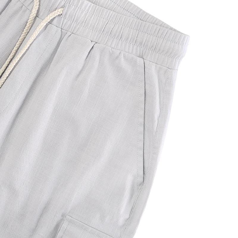 Тактическая рабочая одежда для активного отдыха, летние мужские повседневные шорты из бамбукового льна для пляжа