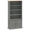 VidaXL Bibliothèque VIGO gris 85x35x170 cm bois massif de pin 353198