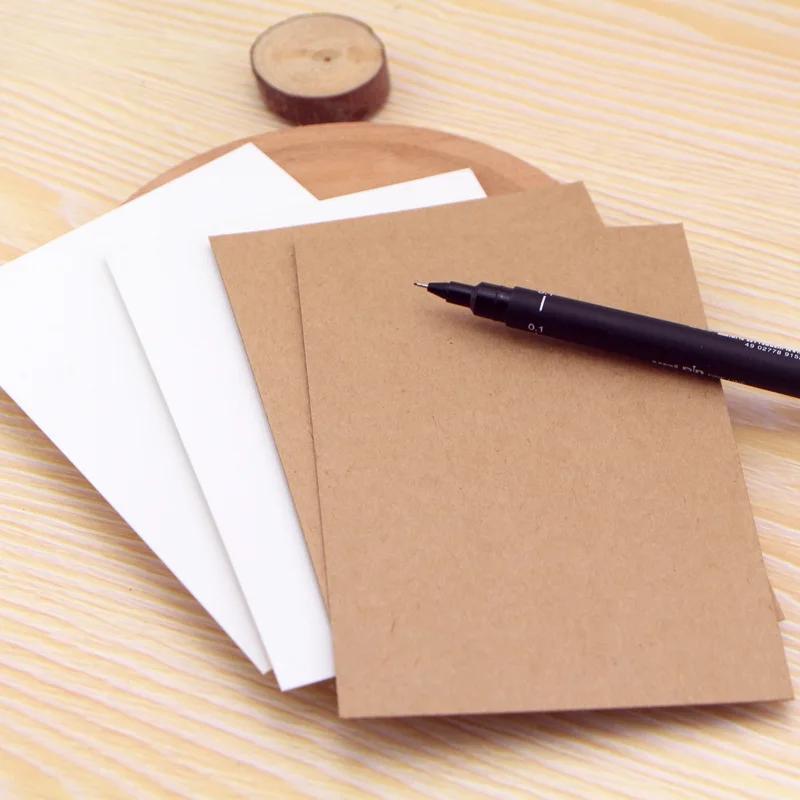 20 Sheets/set DIY Blank Black White Kraft Paper Memo Pad DIY Card Bookmark Kraft Paper Drawing Sketch Paper