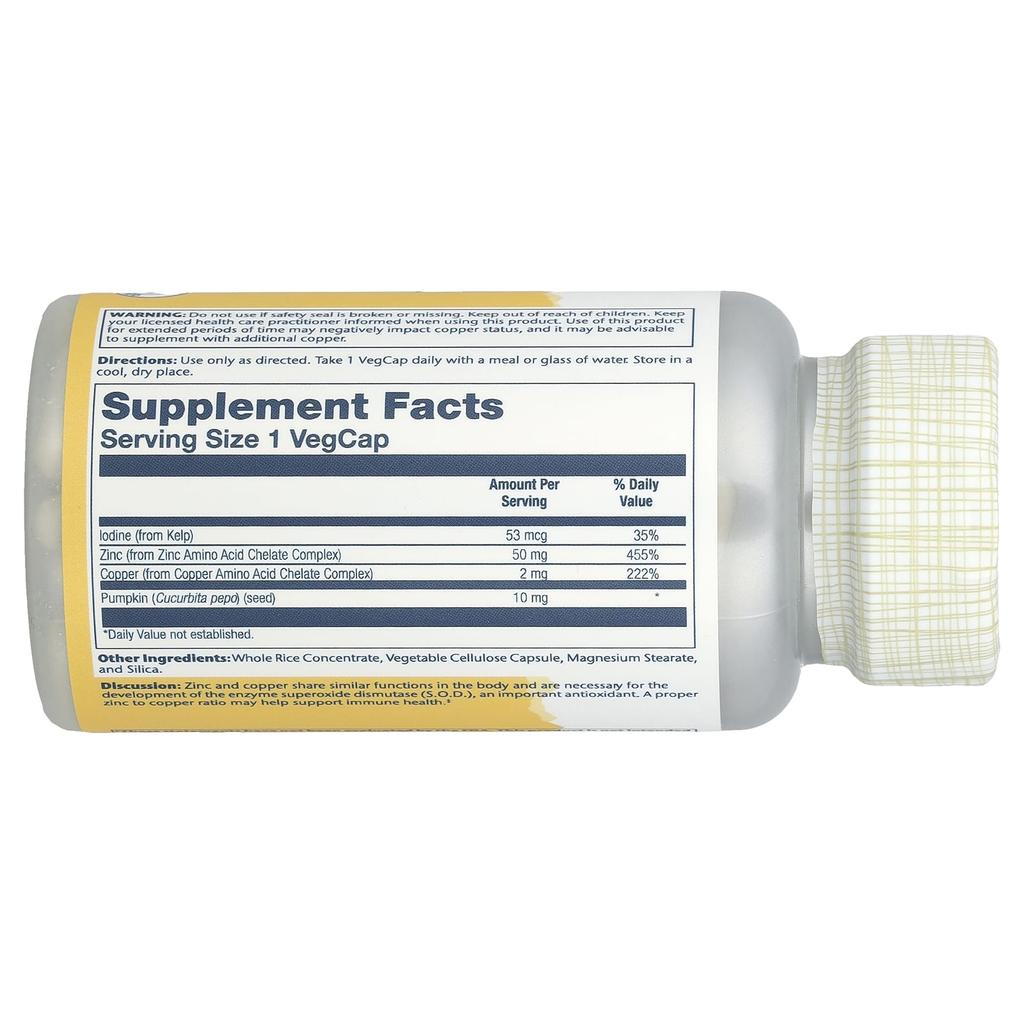 Zinc Copper, Seaweed and Pumpkin Seed, 100 Veggie Capsules