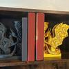 Dragon Book End 3D Printed Realistic Dragon Bookend Bookshelf Accessory for Home Office Desk Living Room Decoration