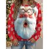 Women's Christmas Santa Print Sweatshirts, Long Sleeve Crewneck Pullover, Festive Street Style, Spring Fall Holiday Fashion