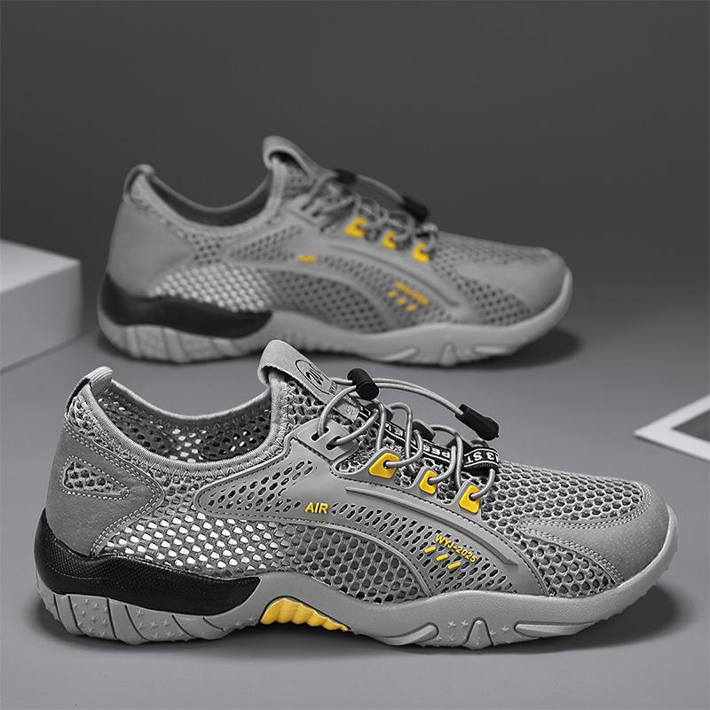 Fashion Men's Shoes 2025 Summer Breathable Mesh Outdoor Non-slip Light Walking Casual Trekking Hiking Sneakers Male Beach Wading Shoes