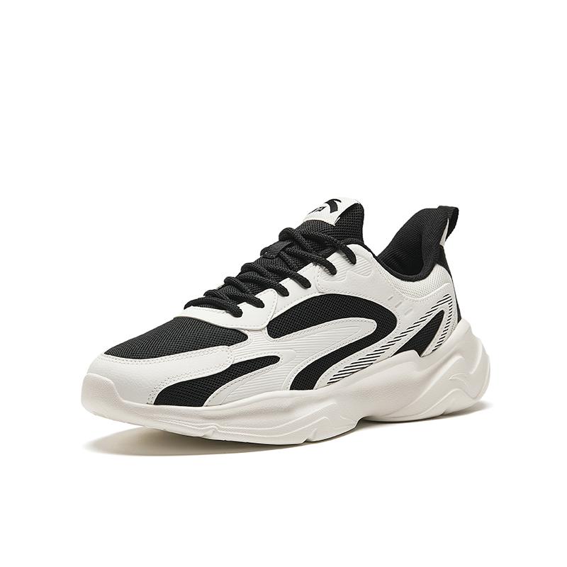 Anta Асимметричные амортизирующие нескользящие низкие повседневные туфли мужские кроссовки черные белые 912418855-1