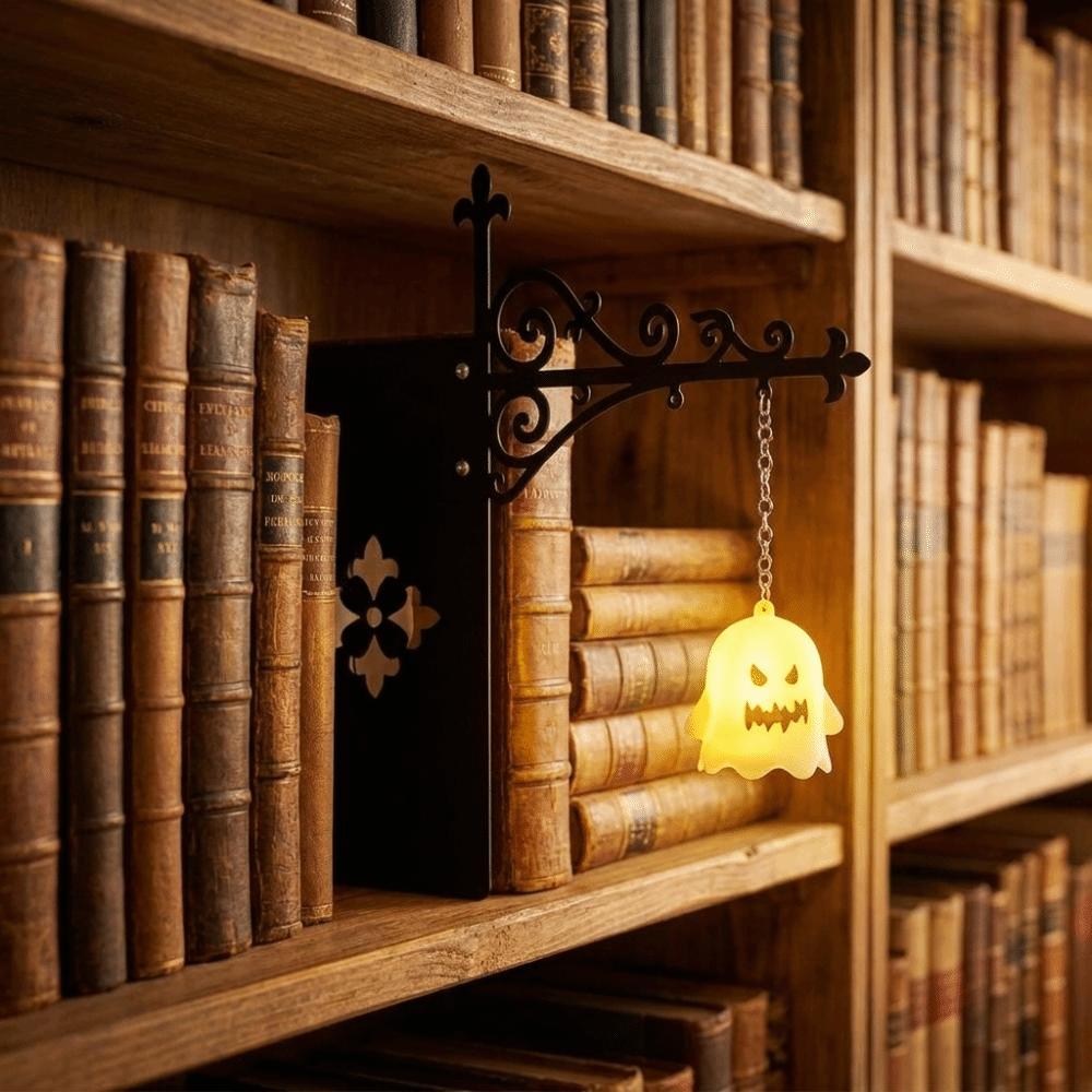 Warm Yellow Halloween Reading Light Vintage Library Reading Lamp  Gothic Home Decor