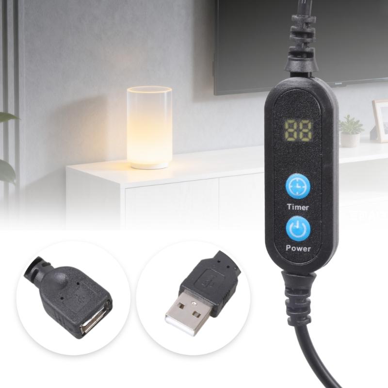 50cm Adjustable Timer Switching USB Cable Cord 1 To 30 Minutes Auto Countdown Shutoff For LED Lights, Fan, Kitchen