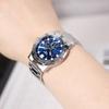 Men's Casual Multifunction Day Date Metal Watch 1374 Blue