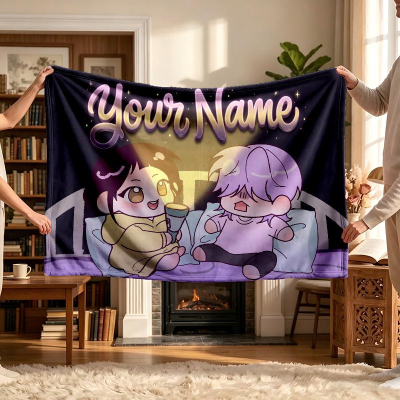Zoeystery (1) Personalized Name Blanket Soft Cozy Gift for Sofa Bed Couch Home Decoration