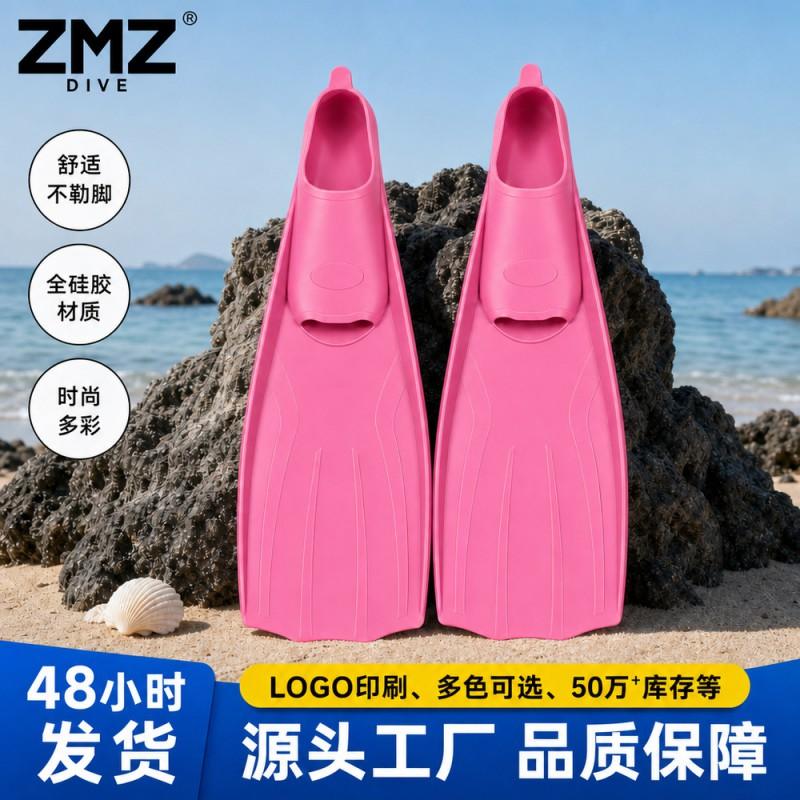 Pure Silicone Freediving Fins Long Blade Professional Spearfishing Snorkeling Swimming Gear