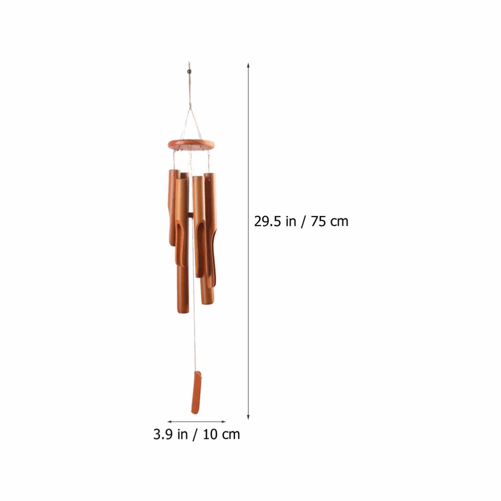 6 Tubes Bamboo Wind Chime Hand-Carved Garden Art Crafts Retro Hang Decorations Home Decoration