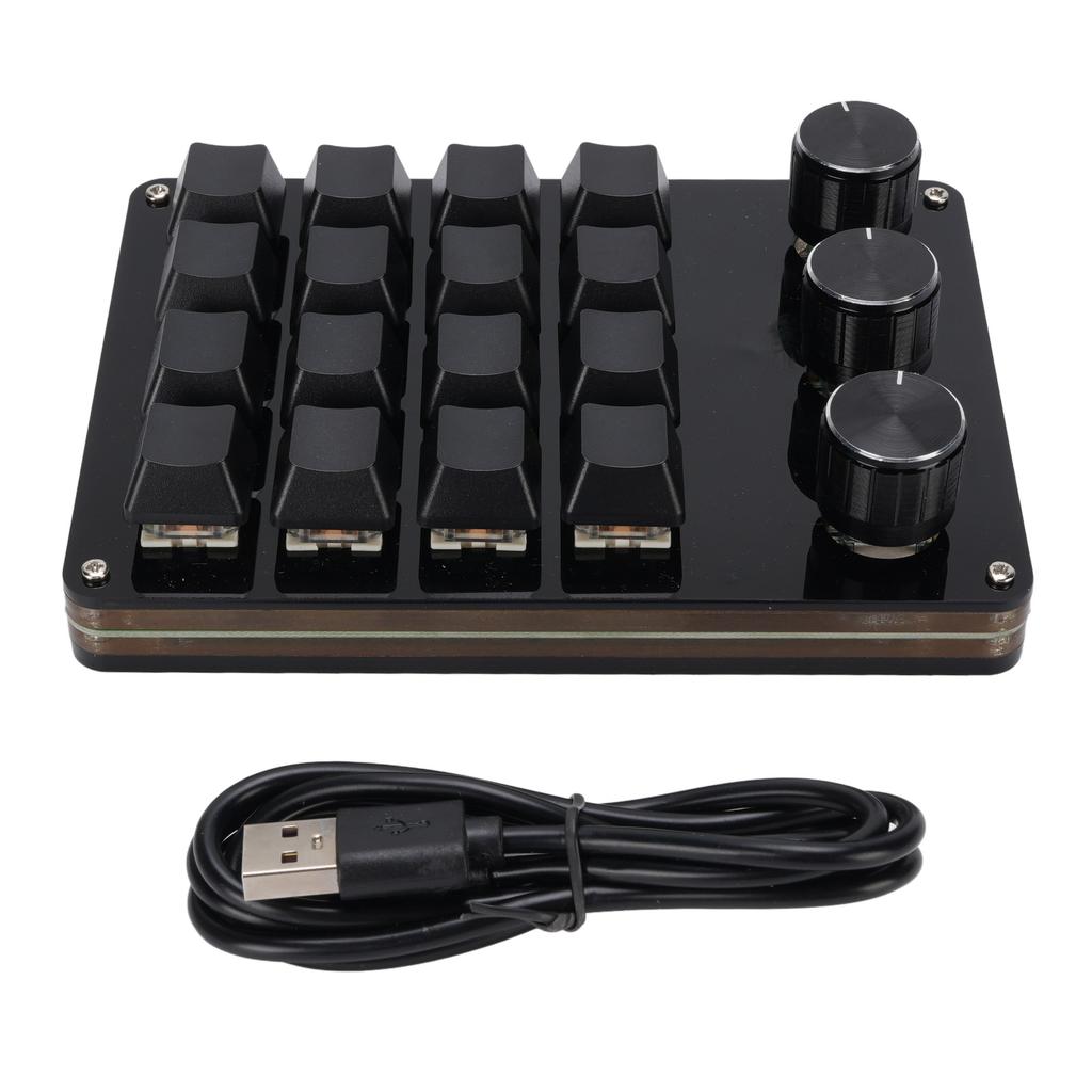 16 Клавиш 3 Ручки Клавиатура Пользовательская Макро Программируемая Клавиатурная Панель Горячая Замена Синий Переключатель Механическая Клавиатурная Панель