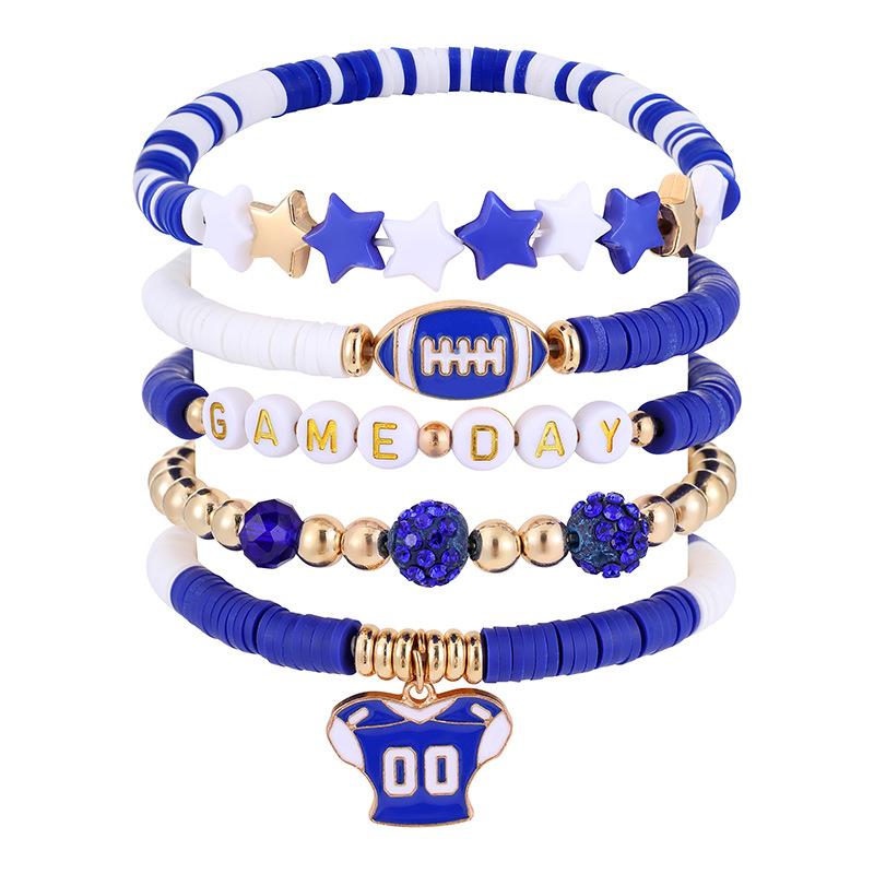 5 шт./компл. Цветной многослойный браслет ручной работы эластичный стекируемый спортивный ручной браслет Chian