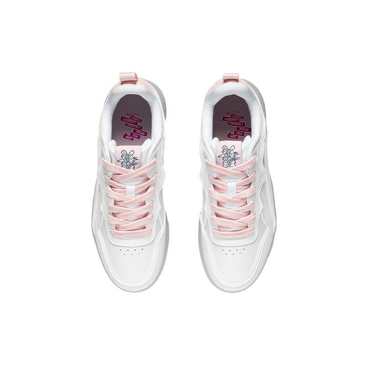 Кроссовки Li Ning Disney X Collaboration Series с нескользящей подошвой, прочные, женские, для скейтбординга, белые, розовые, AGCS020-3