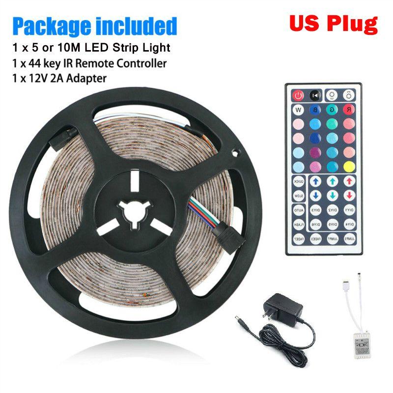 RGB 5/10 м Водонепроницаемая 3528 SMD 300/600 светодиодная гибкая светодиодная лента с пультом управления**