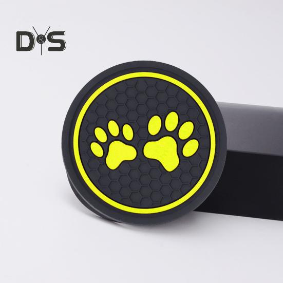 Автомобильная круглая бутылка для воды, силиконовая подставка для собачьей лапы, держатель для чашки с принтом в виде лапы, противоскользящий, устойчивый к слуху силиконовый коврик для чашки, аксессуары для салона автомобиля