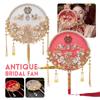 32CM Vintage Chinese Wedding Decorative Fans Wedding Bride Round Fans Photography Ornaments Home Decor  Art Craft Fans
