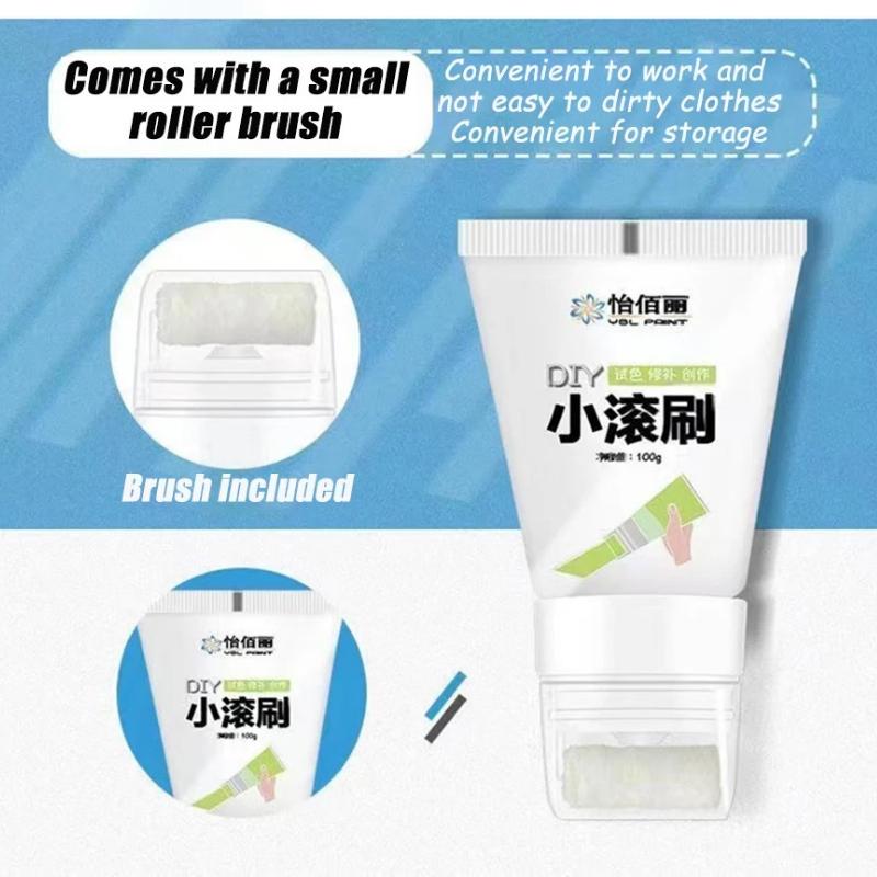 100 г Белая Розовая Краска для Стен Маленькая Валик Кисть Краска Для Ремонта Внутренних Стен Ремонт Граффити На Стенах Домашнего Хозяйства Экологическая Краска