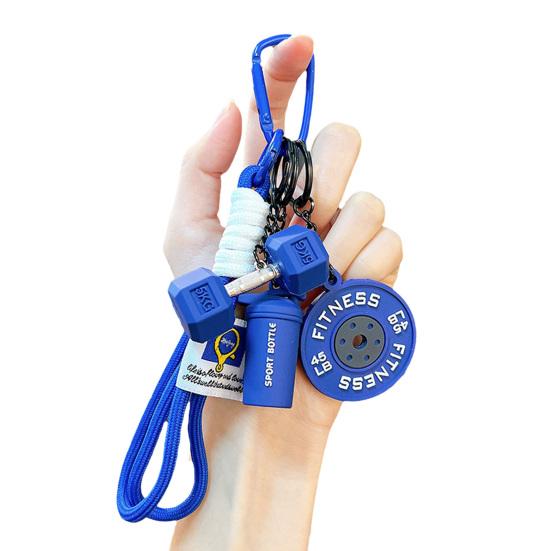 Брелок-подвеска Многофункциональный портативный брелок с плетеным шнурком Бутылка для воды Гантели Штанга Диски Фитнес-шарм Спортивные аксессуары